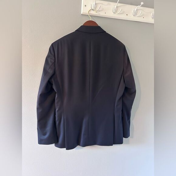 NEW HUGO BOSS SLIM-FIT TUXEDO JACKET AND PANTS IN WOOL SERGE SIZE 38R DARK BLUE - Picture 12 of 14